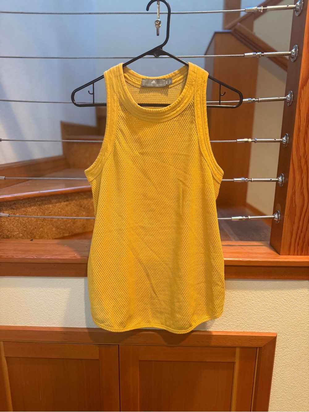 Adidas by Stella McCartney Mustard Yellow Mesh Tank Top - Like New Sample